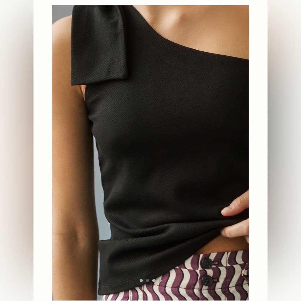 Bishop + Young One-Shoulder Tie Tank Navy Stripe from Anthropologie - Picture 5 of 10